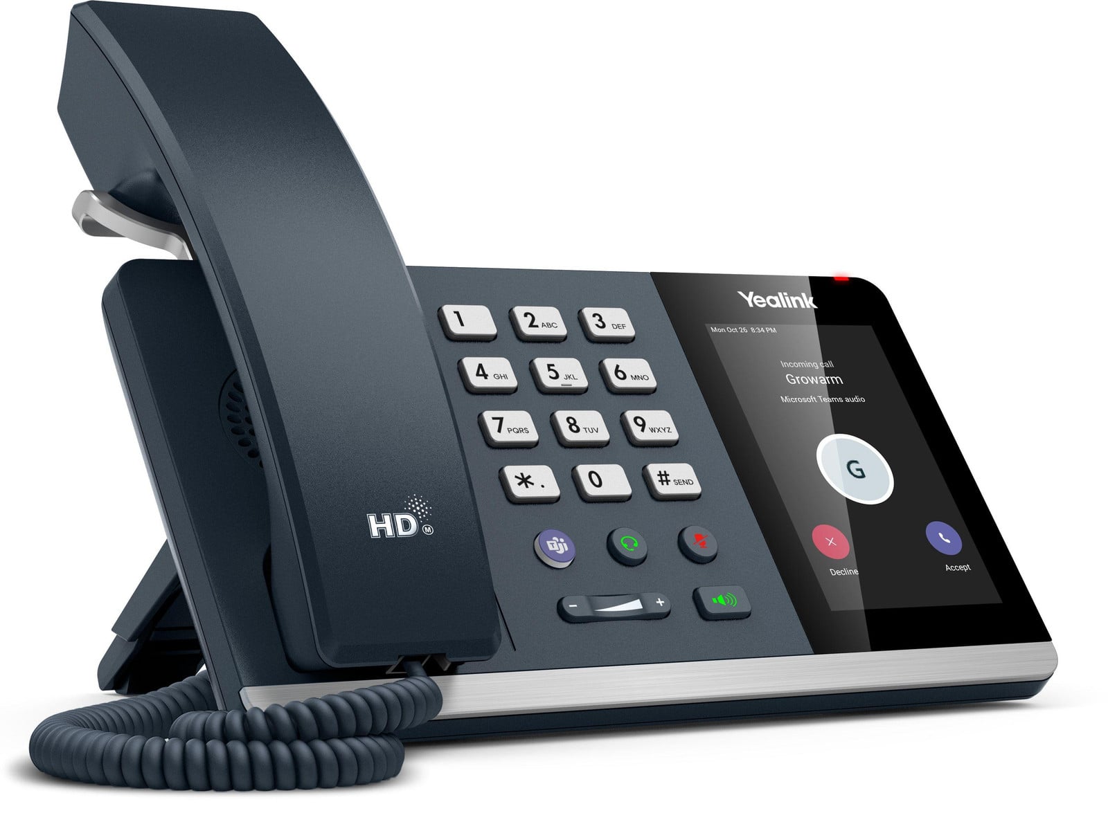 Yealink IP-telefoon met LCD-scherm voor Microsoft Teams, grijs