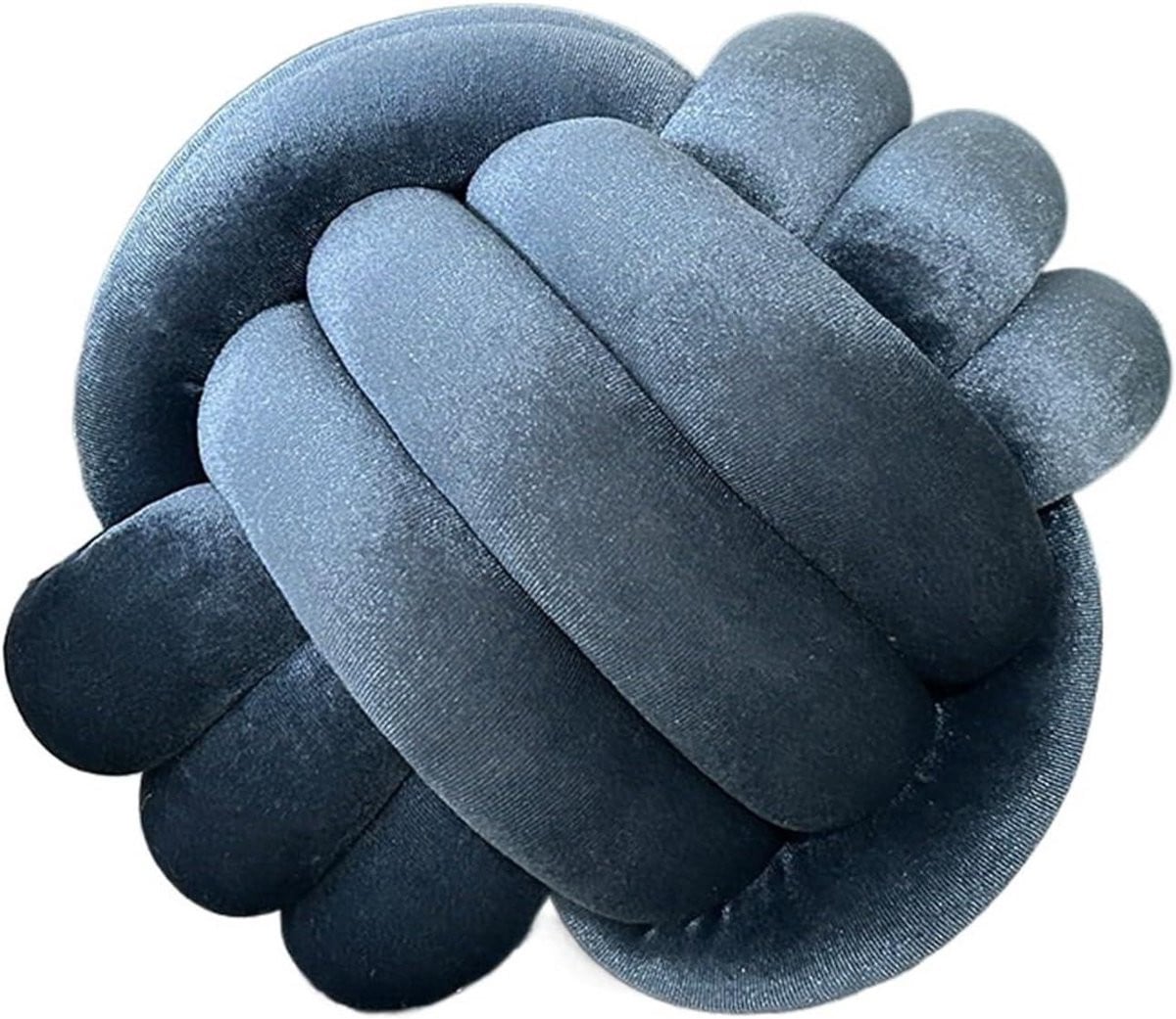 Blauw handgeweven geknoopt sierkussen voor in de woonkamer