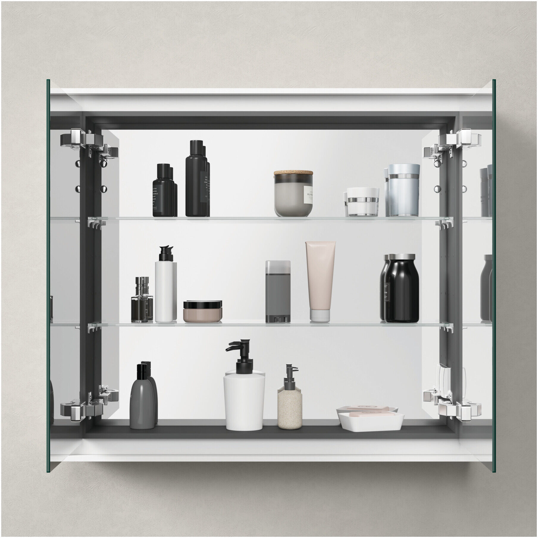 Duravit Spiegelschrank L-Cube 80x70x15,5cm, graph matt, rechts//links (LC7551049492010)