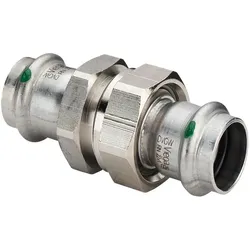 Viega, Rohrverbindungstechnik, Sanpress Inox-Verschraubung, d 22mm Messing vernickelt, Stahl nichtrostend Modell 2360 (Rohrverschraubung)