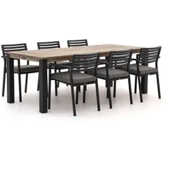 Bellagio Rumo/ROUGH-S 220 cm Gartenmöbel-Set 7-teilig Stapelbar