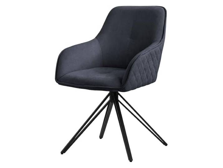 ML-Design Esszimmerstuhl drehbar aus Textil Webstoff, Anthrazit, Wohnzimmerstuhl mit Armlehne & Rückenlehne, 360° Drehstuhl, Polsterstuhl mit Metallbeine, Ergonomische Sessel, Küchenstuhl Loungesessel