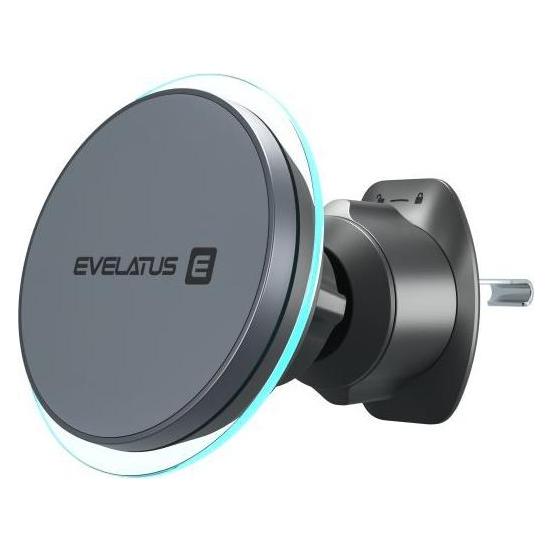 Evelatus Auto holder MagSafe Qi wireless charging magnet air vent mount (for Car air vent) Black (EVELATUS)