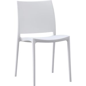 CLP Gartenstuhl Meton, 323841, Kunststoff, Niedriglehner, weiß, stapelbar