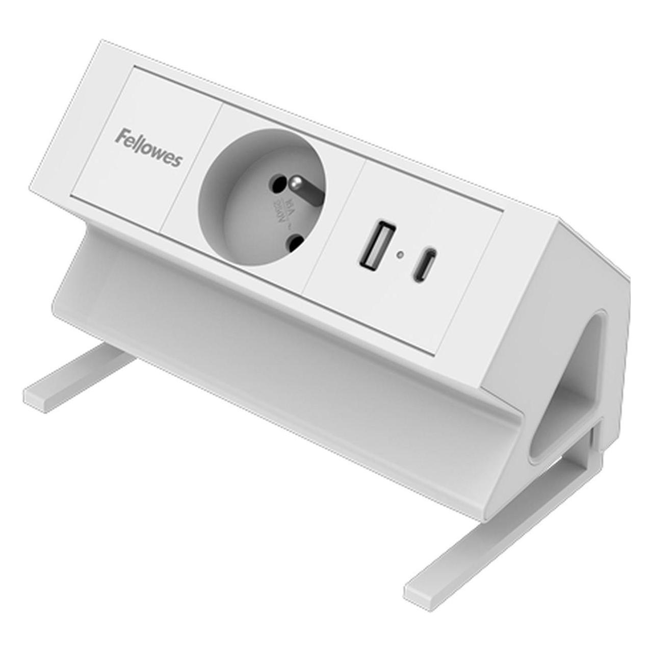 Fellowes Power Desk 2 Type E (FR BE PL) - White (2x, CEE 7/3) (100137185)