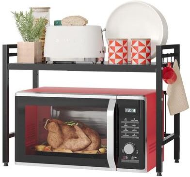 No "Tier Microwave Stand with 8 Hooks - 2.95""D x 13""W x 16.7""H"