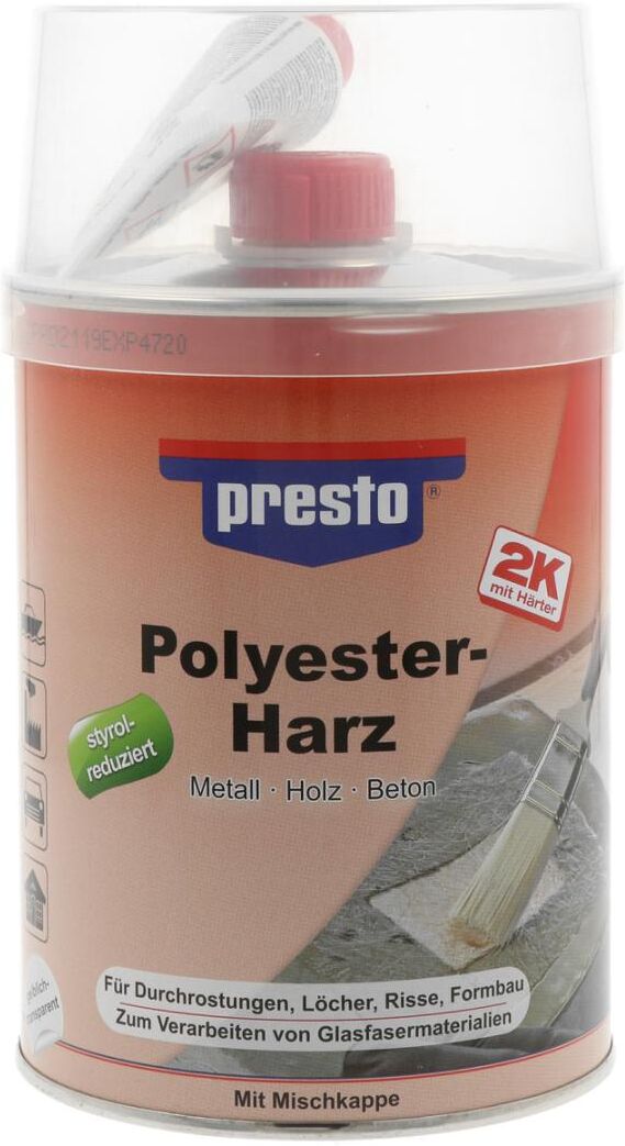 european aerosols presto Polyesterharz mit Härter, 1 kg