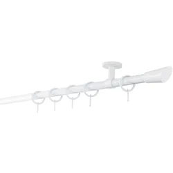 20mm,1-läufig,Rohr,Deckenträger classic,Endstück rag Größe: 180cm, Farbvariante: Weiß