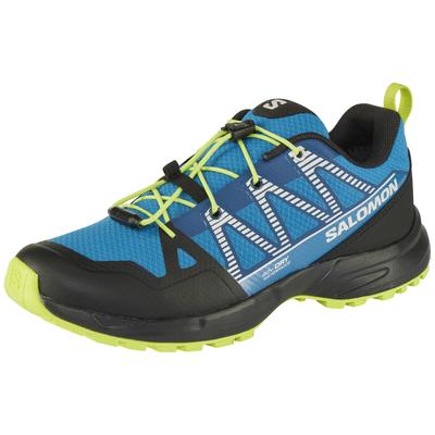 Wanderschuh SALOMON "OUTSCAPE WP J", Kinder, Gr. 36, atmungsaktiv, blau (mykonos blau, schwarz, acid lime), Synthetik, Textil, Schuhe Wanderschuh, wasserdicht
