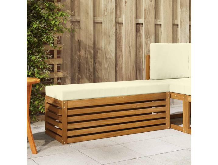 vidaXL Outdoor Hocker Bank Massivholz Akazie Natur