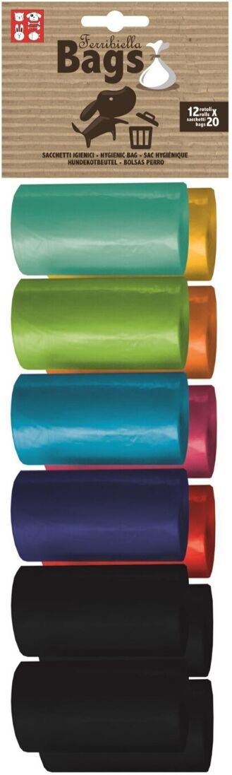 Ferribiella Sacchetti Igienici Colorati per Cani 12 Rotoli