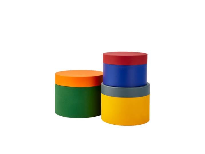 Design Aufbewahrungsboxen „Caps and Jars“ aus Metall, 3er-Set Multicolor 2 Pols Potten