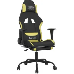 vidaXL Gaming-Stuhl mit Fußstütze Schwarz und Hellgrün Stoff