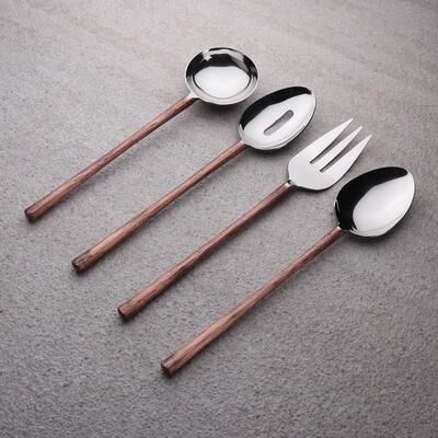 INOX ARTISANS Camellia Hostess Serving 4 Pc. Set