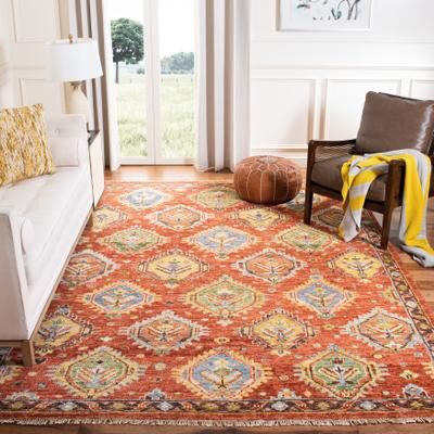 SAFAVIEH Handmade Samarkand Traditional Tribal Rust/Brown Wool Rug