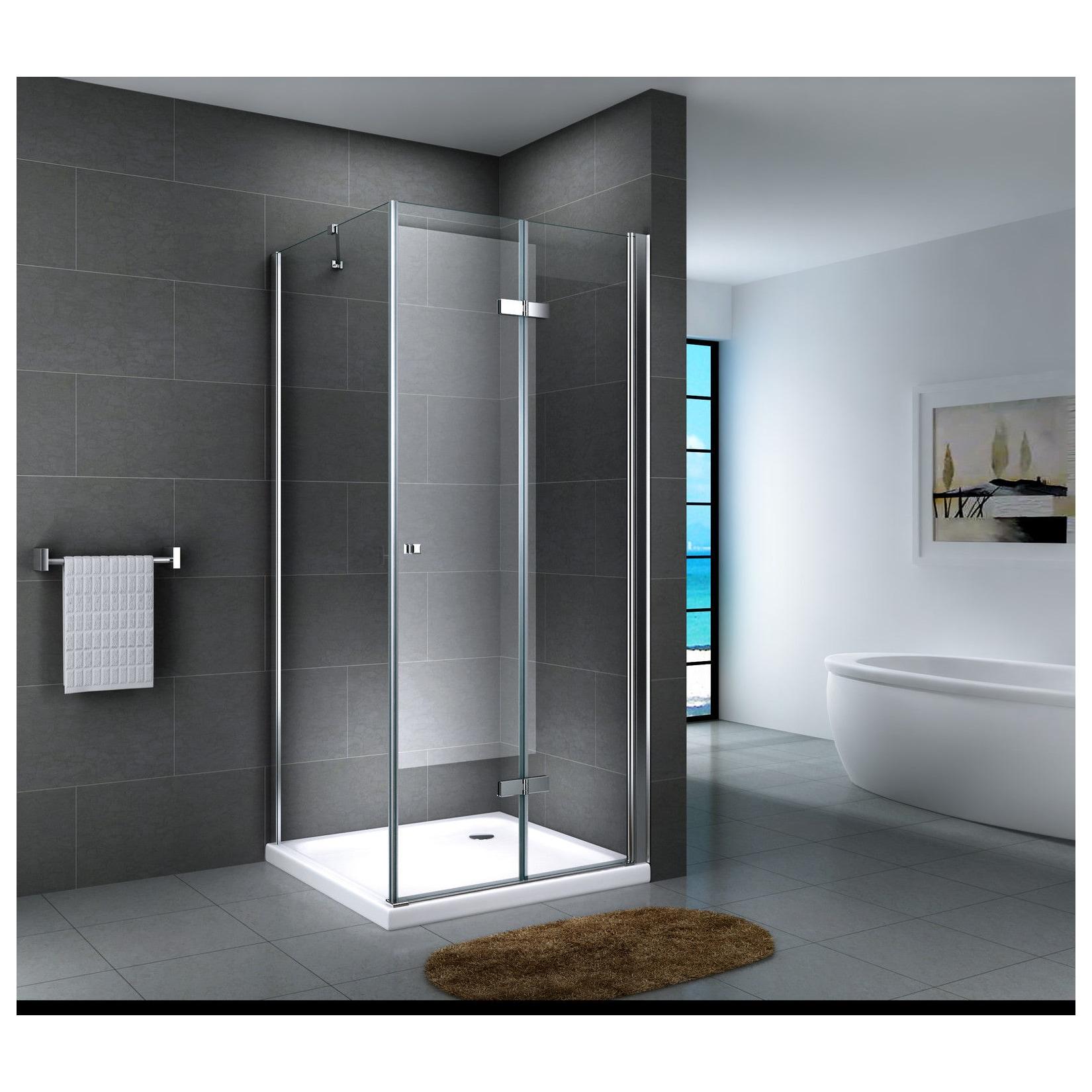 Fa-Bausysteme Glasdusche Leine Klarglas 90 x 90 cm ohne Wanne