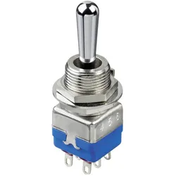 APEM Kippschalter Hebelschalter Serie 12000 250 V/AC 2 A, Schalter + Taster, Silber