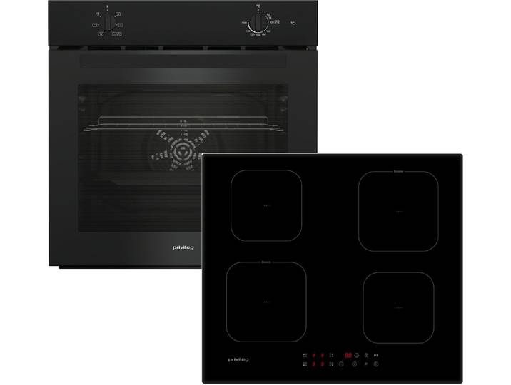 Privileg Backofen-Set BAKO 220 BLACK INDUKTION, Hydrolyse, Einfache Reinigung mit Wasserdampf mit Hydrolyse