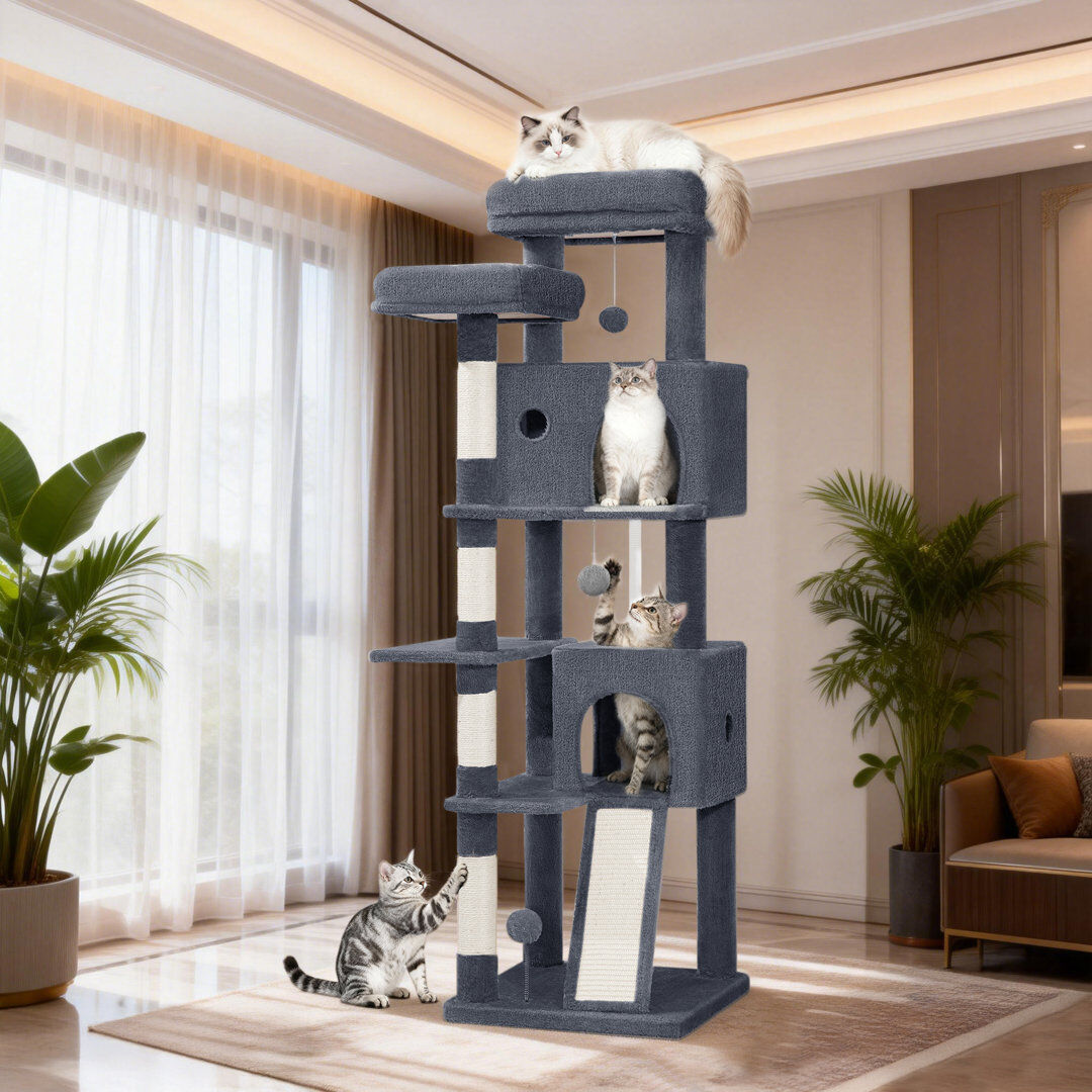 Archie & Oscar Cat Tree / Condo Dark Grey 45 x 45 x 152 cm
