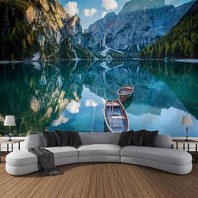 Berg Fluss Natur Landschaft hängen Wandteppich Kunst große Wandteppich Wandbild Dekor Fotografie Hintergrund Decke Vorhang Haus Schlafzimmer Wohnzimmer Dekoration Wandtuch XXL Natur