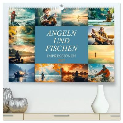 Angeln und Fischen Impressionen (hochwertiger Premium Wandkalender 2027 DIN A2 quer), Kunstdruck in Hochglanz