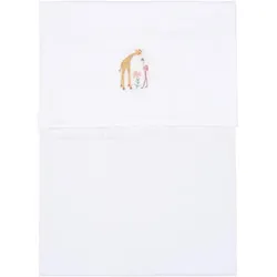 Fixleintuch Babybett, Little Dutch Wiegenlaken Flamingo - Weiss