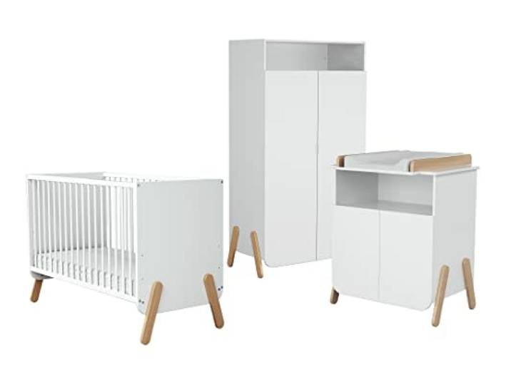 Webaby - Pirate-Komplettes Babyzimmer aus weiß und lackierter Buche