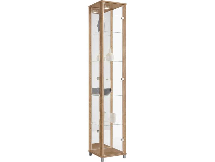Vitrine FIF MÖBEL OPTIMA , braun (nocefarben), Holzwerkstoff, Sicherheitsglas ESG, Schränke, Vitrine, Standvitrine/Glasvitrine 1x Glastür,perfekt für Sammler,Sammlervitrine