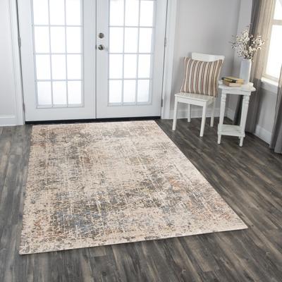 Alora Decor Lake Transitional Beige/Blue Textured Recycled Polyester Area Rug