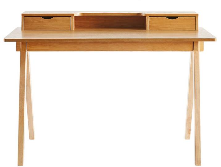 Bureau avec rangements bois clair L120 cm PULITO