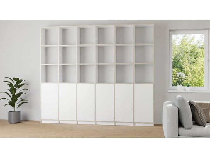 La bibliothèque dans le design de votre choix Contre­plaqué Contre­plaqué de bouleau blanc mat