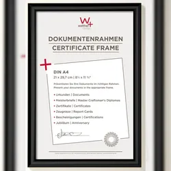walther + design Trendstyle Kunststoff Bilderrahmen, schwarz, 21 x 29,7 cm