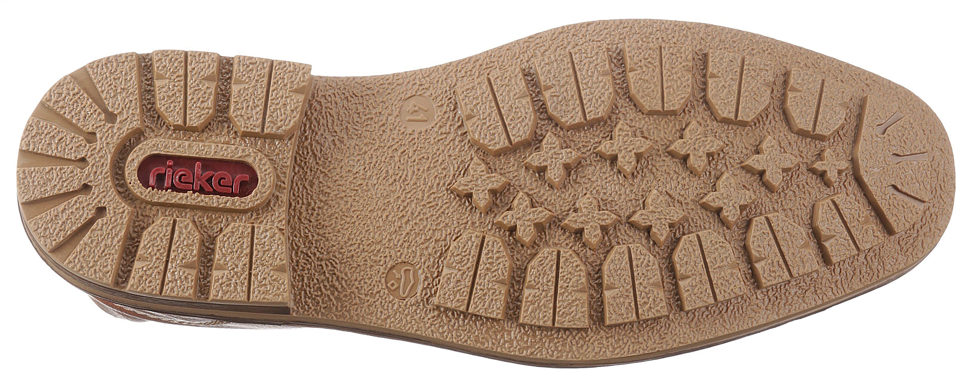 Schnürstiefelette RIEKER, Herren, Gr. 43, Textil, braun, Lederimitat, used, Schuhe Schnürstiefelette, mit profilierter Sohle braun 43, Textil