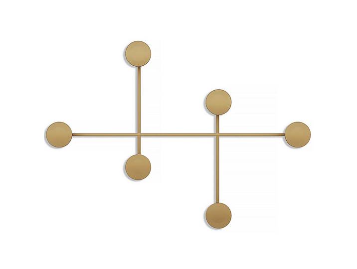 Wandgarderobe, Goldfarben, Metall, 60x82 cm, Garderobe, Garderobenpaneele, Wandgarderobe