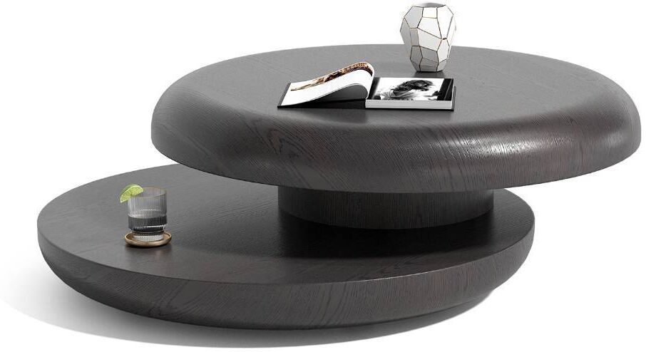 Pharao24.de Designercouchtisch Sofatisch in runder Form - Schwarz