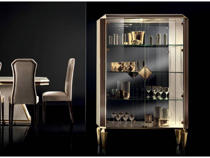 Xlmoebel Vitrine Italienische Luxus Möbel Schrank aus Glas von Arredoclassic (1-St., Italienische Glasvitrine) Made in Europa