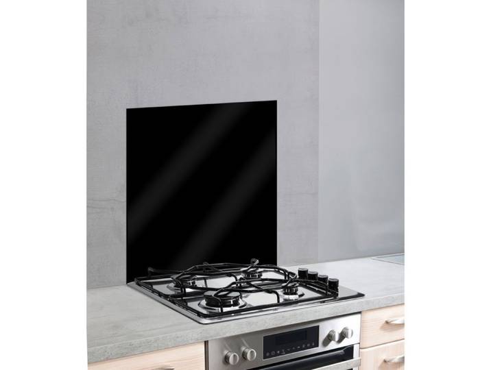 WENKO Fond de hotte crédence cuisine verre verre trempé 60x70 cm noir