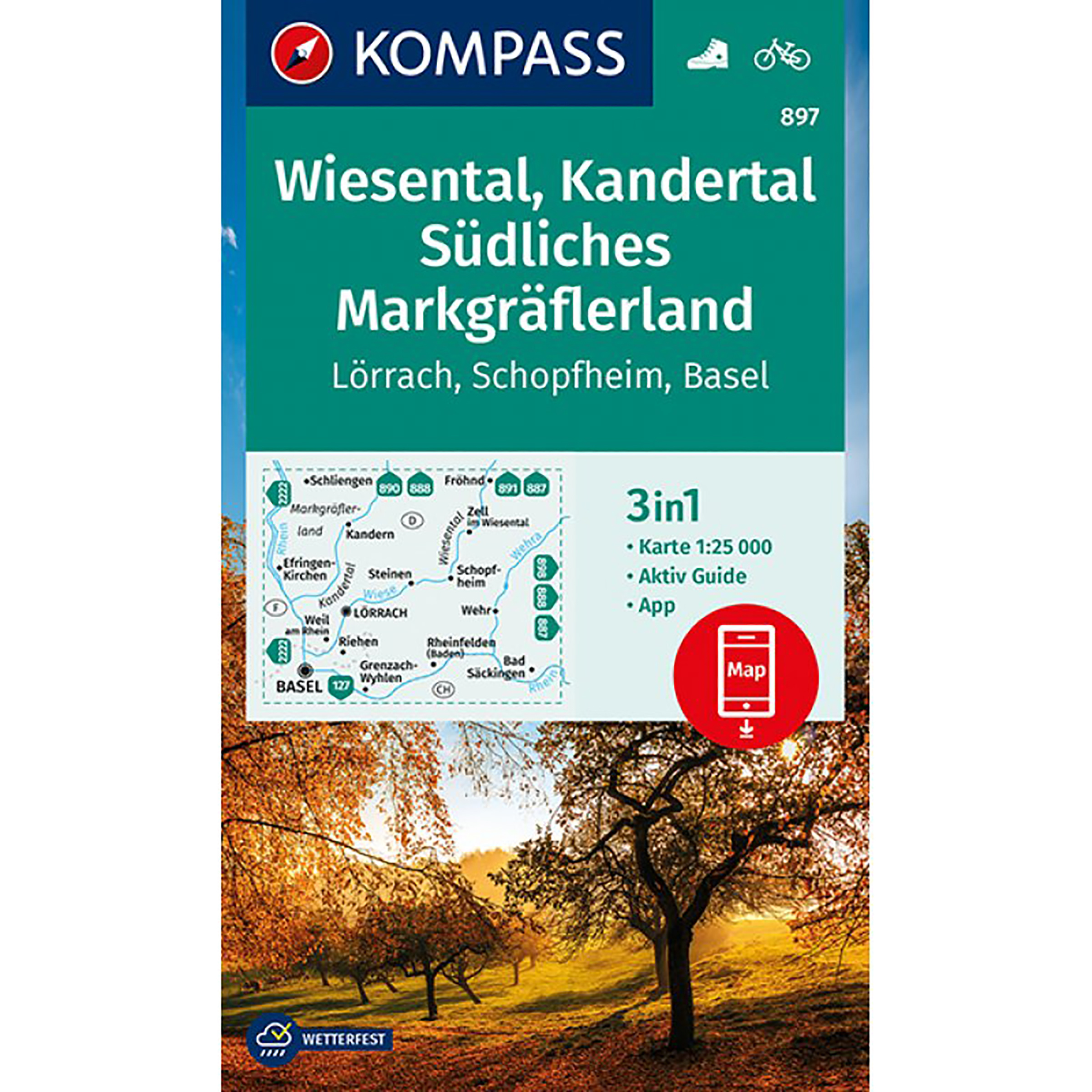Kompass Verlag WK 897 Wiesental-Kandertal Topografische Karten akt. Nachaufl. 2023