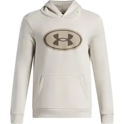 UNDER ARMOUR Rival Fleece Key Item Hoodie Jungen 110 - summit white/peppercorn L (149-160 cm)