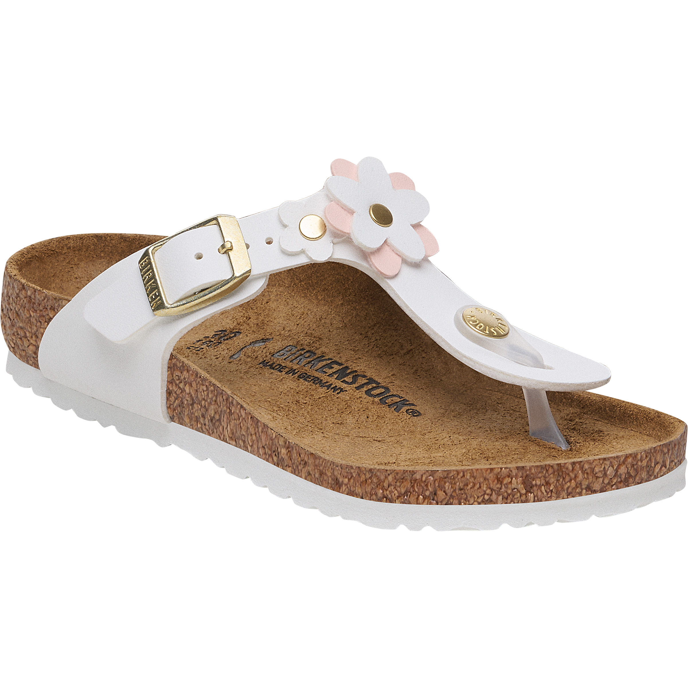 Birkenstock Gizeh Flower Birko-Flor Narrow Sandale Kinder Sandalen weiss Größe 32 Lifestyle