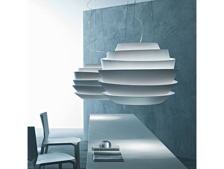 Suspension LED Le Soleil DALI à intensité variable Blanc - Foscarini - Salon / séjour - Design - Plastique - À ampoule unique