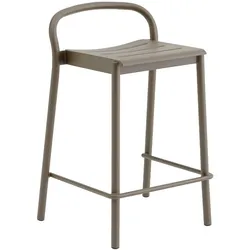Muuto Linear Steel Barhocker, höhe 65 cm, taupe