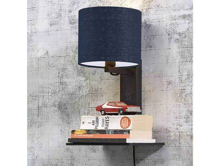 Wandleuchte Andes Blau/Blau Leinen