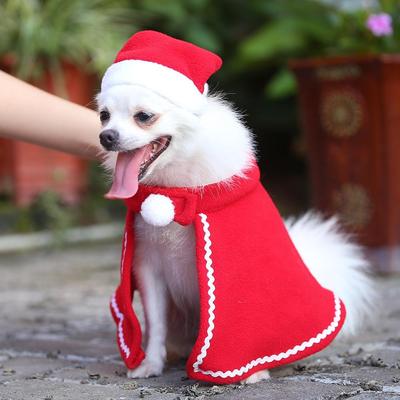 Snug & Styled Christmas Dog Costume Set With Santa Cloak & Hat For Small Dogs And Cats Christmas Clothes Cloak