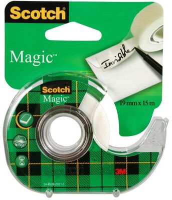 SCOTCH Dokumenttejp, Scotch® Magic med hållare 15m x 19mm vit