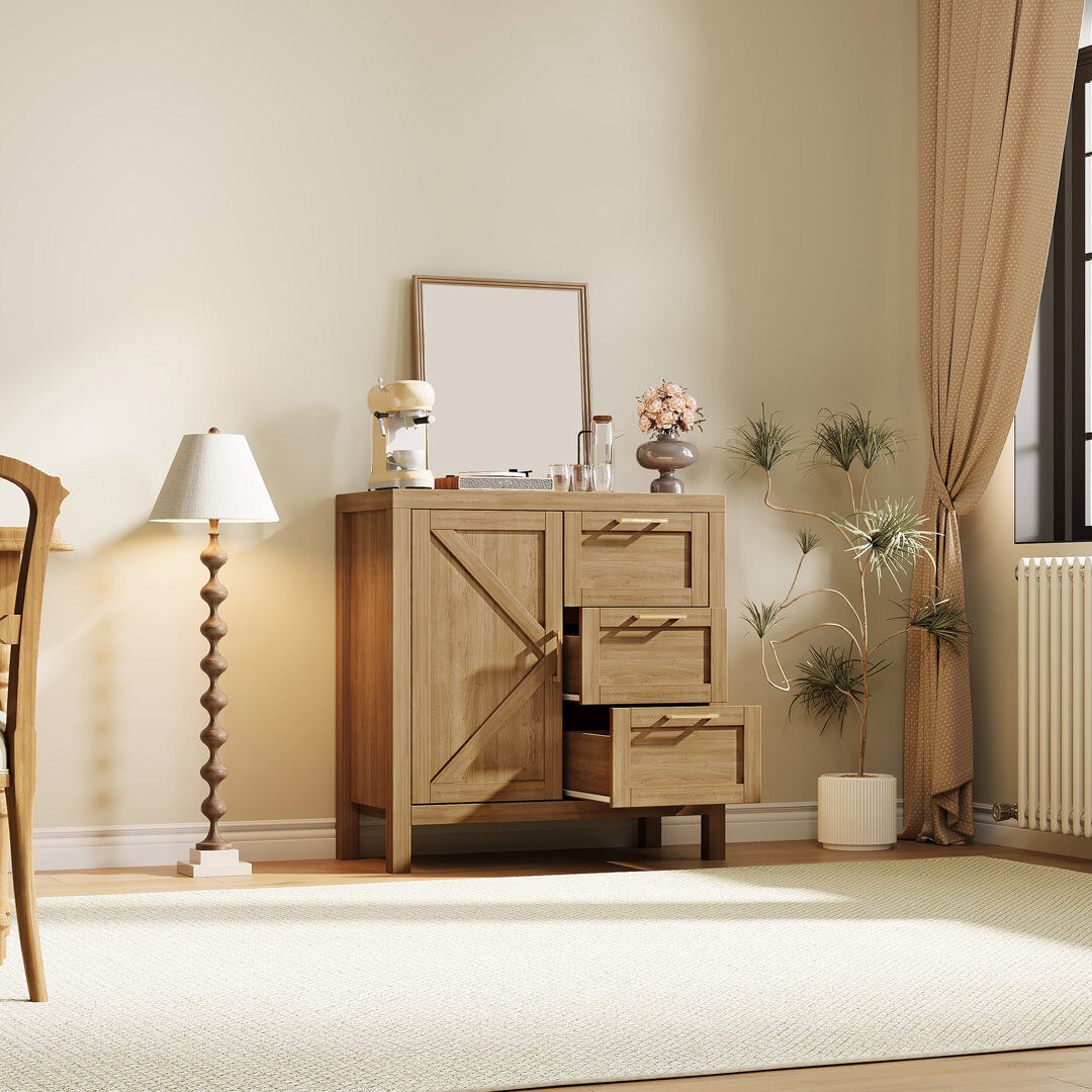 Brambly Cottage 76cm Sideboard Brown 90cm H X 76cm W X 39.7cm D