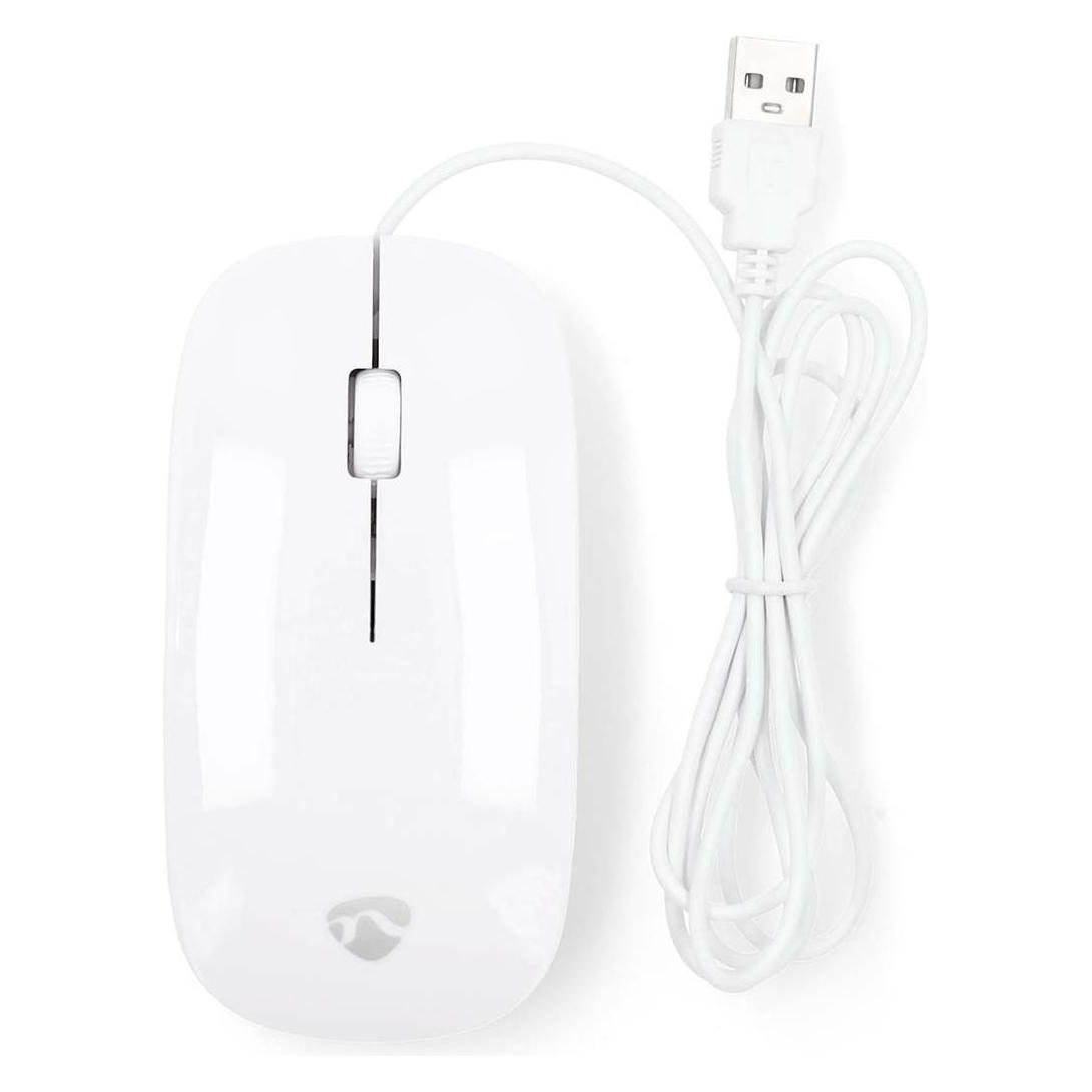 Nedis MSWD200 Scroll-Rad, PC-Maus, PC/Mac, 2-Wege (Kabelgebunden) (MSWD200WT)