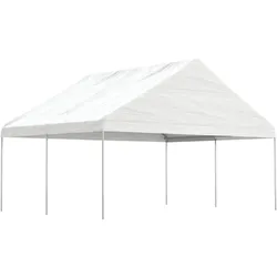vidaXL Pavillon mit Dach Weiß 4,46x5,88x3,75 m Polyethylen