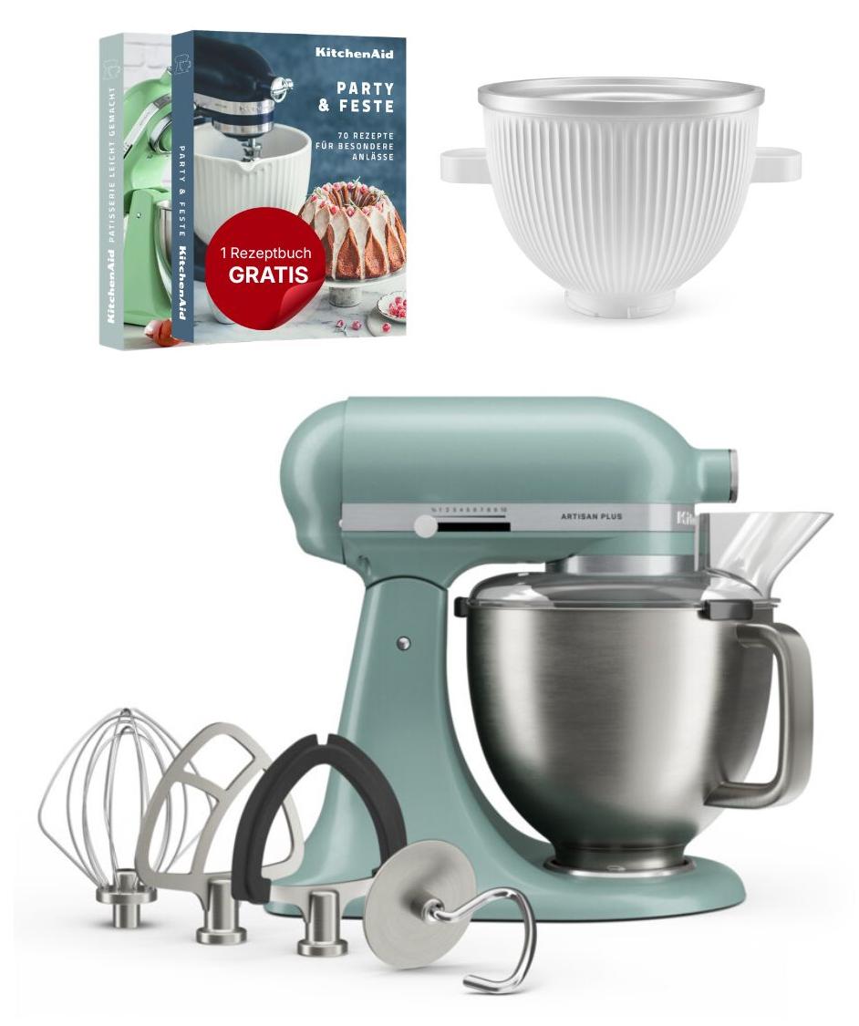 KitchenAid 4,7 L 5KSM50 Artisan Plus Küchenmaschine Icelover mit Eiszubereiter Mint Julep