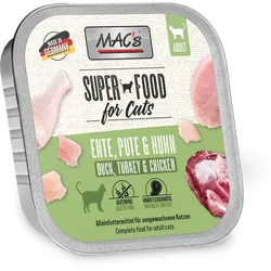 MAC's Cat 85g Schale Katzennassfutter 16 x 85 Gramm Ente, Pute & Huhn